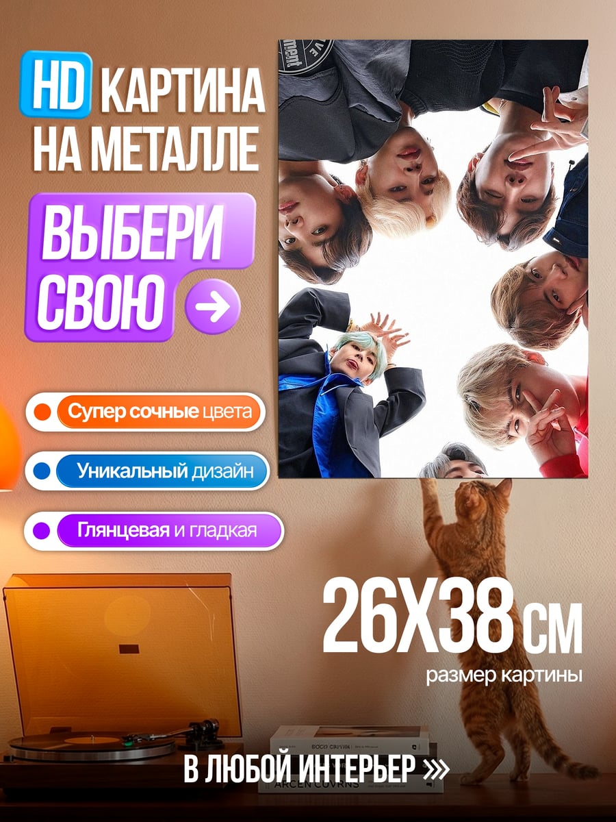 Картина на металле BTS смотрят вниз