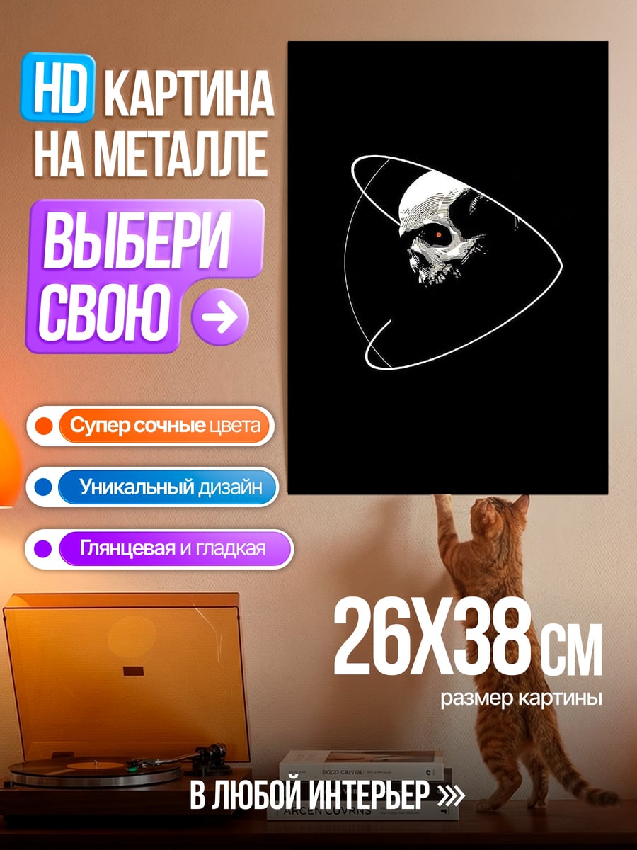 Картина на металле Череп в круге