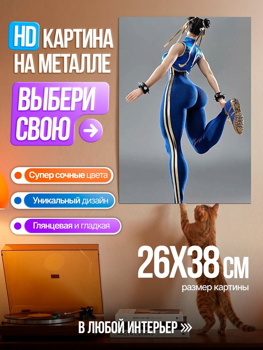 Картина на металле Чунь Ли боец