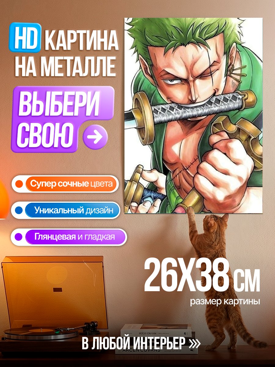 Картина на металле Зоро с мечом