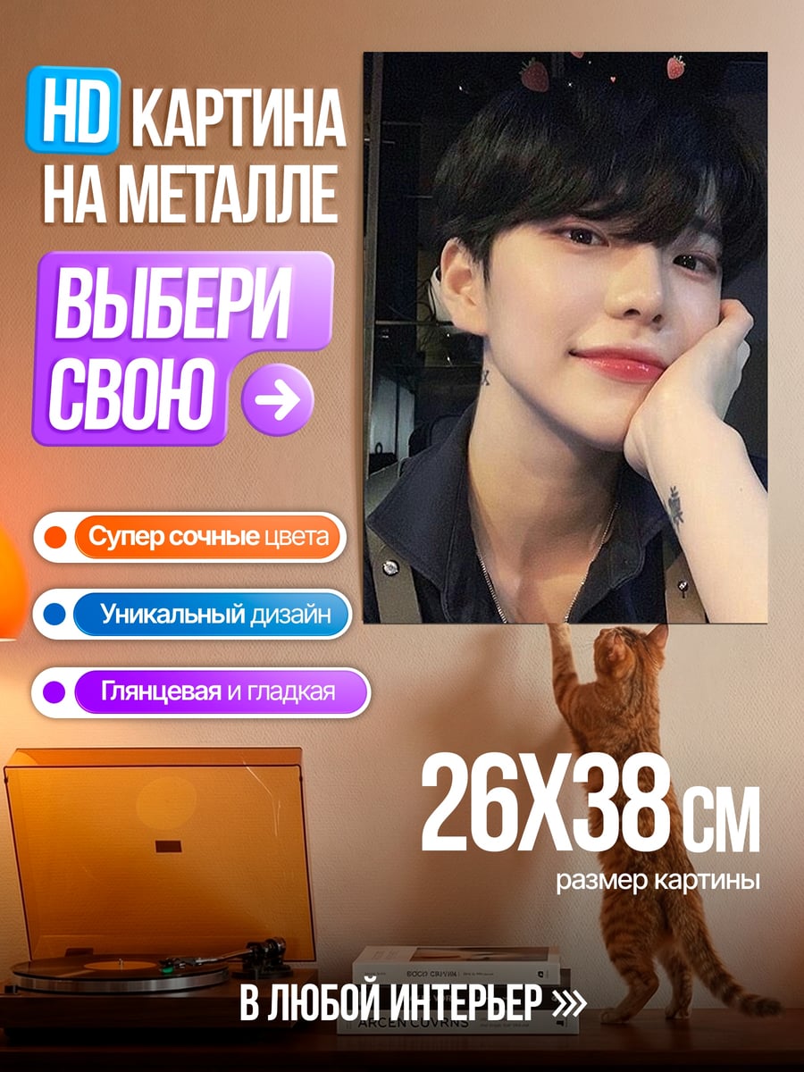 Картина на металле Корейский парень