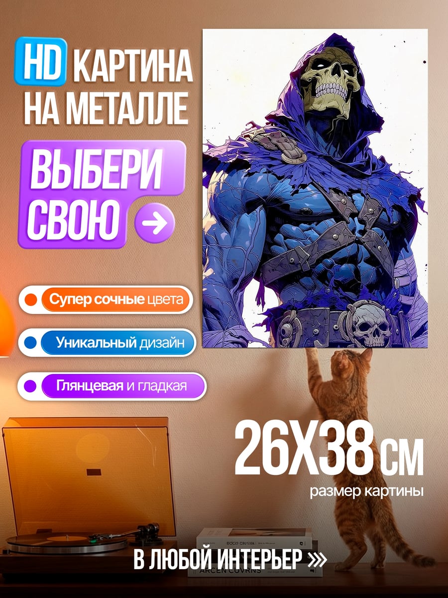 Картина на металле Скелетор повелитель зла