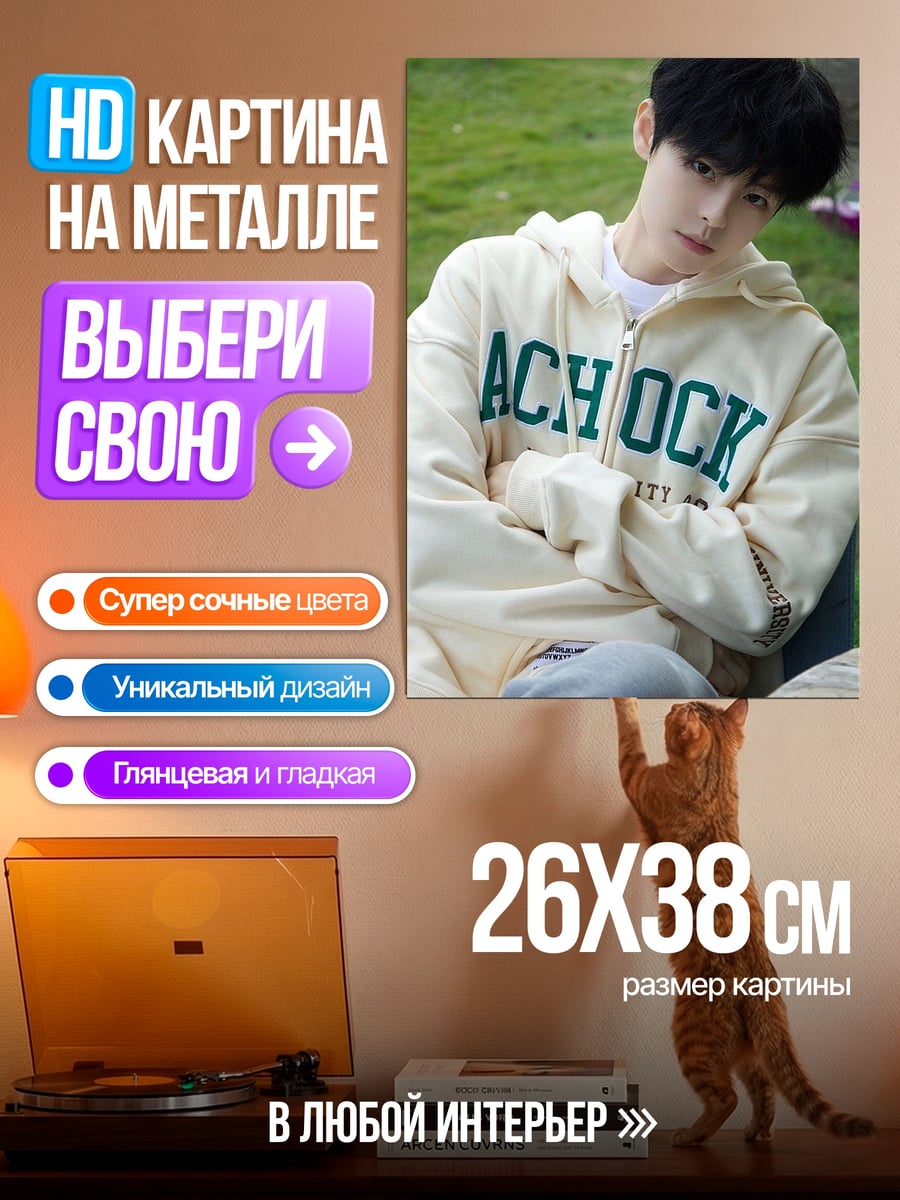 Картина на металле Парень в толстовке