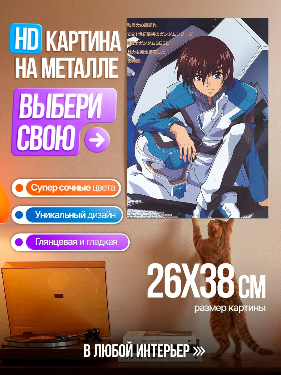 Картина на металле Кира Ямато Гандам
