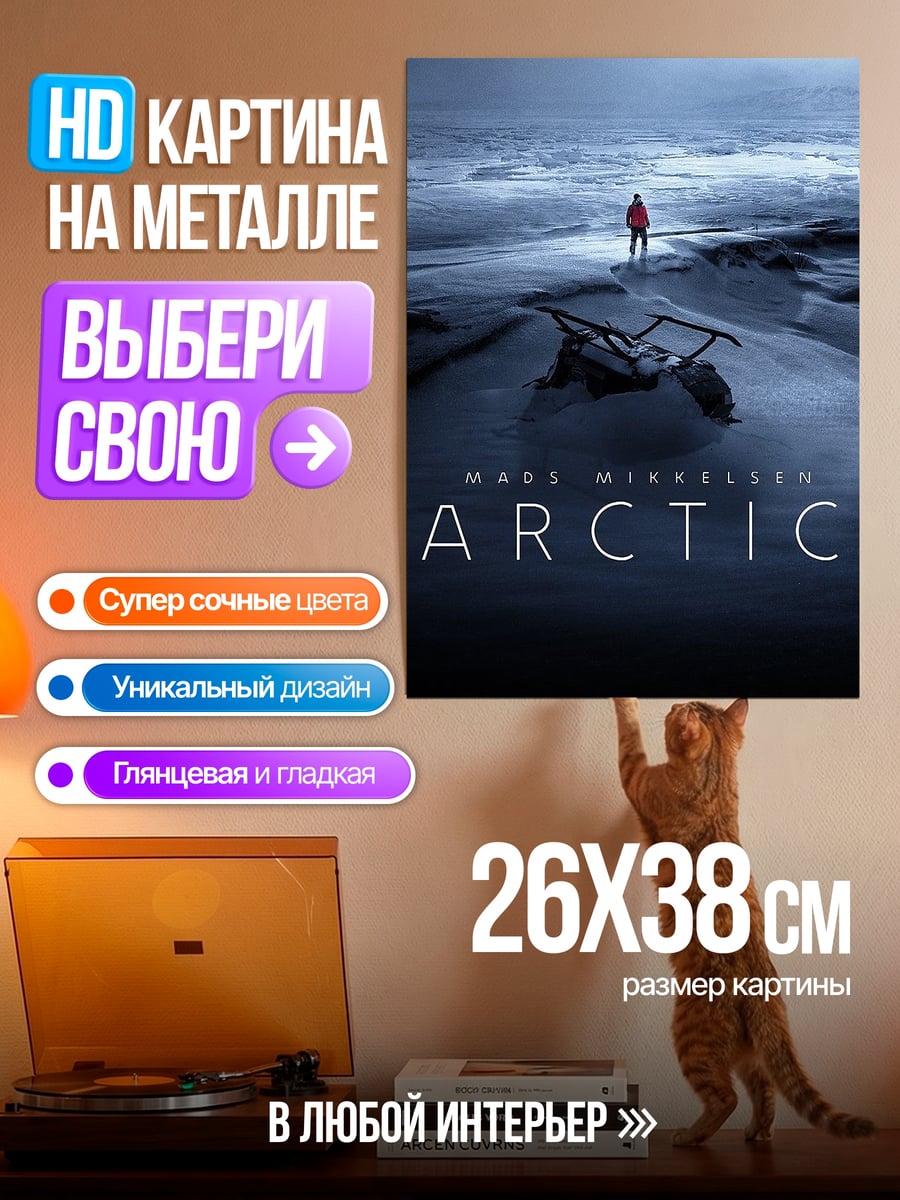 Картина на металле Человек в Арктике