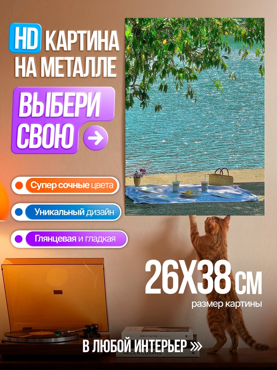 Картина на металле Пикник у воды