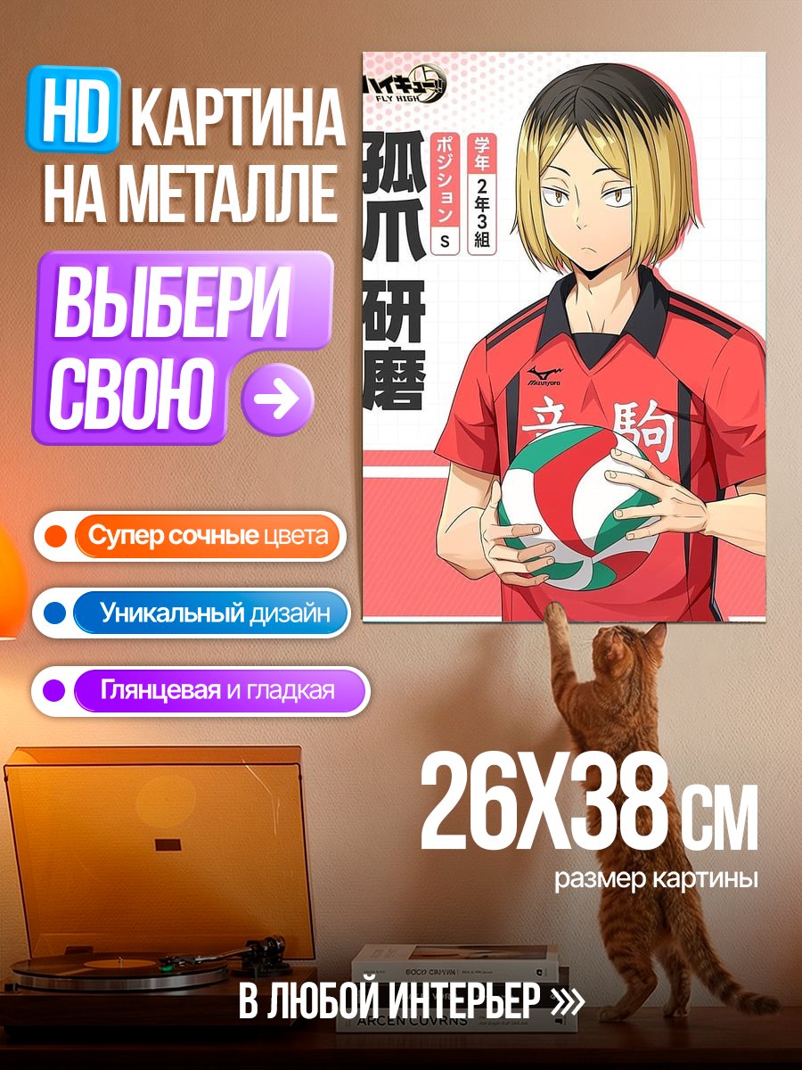 Картина на металле Кенма Козуме Волейбол