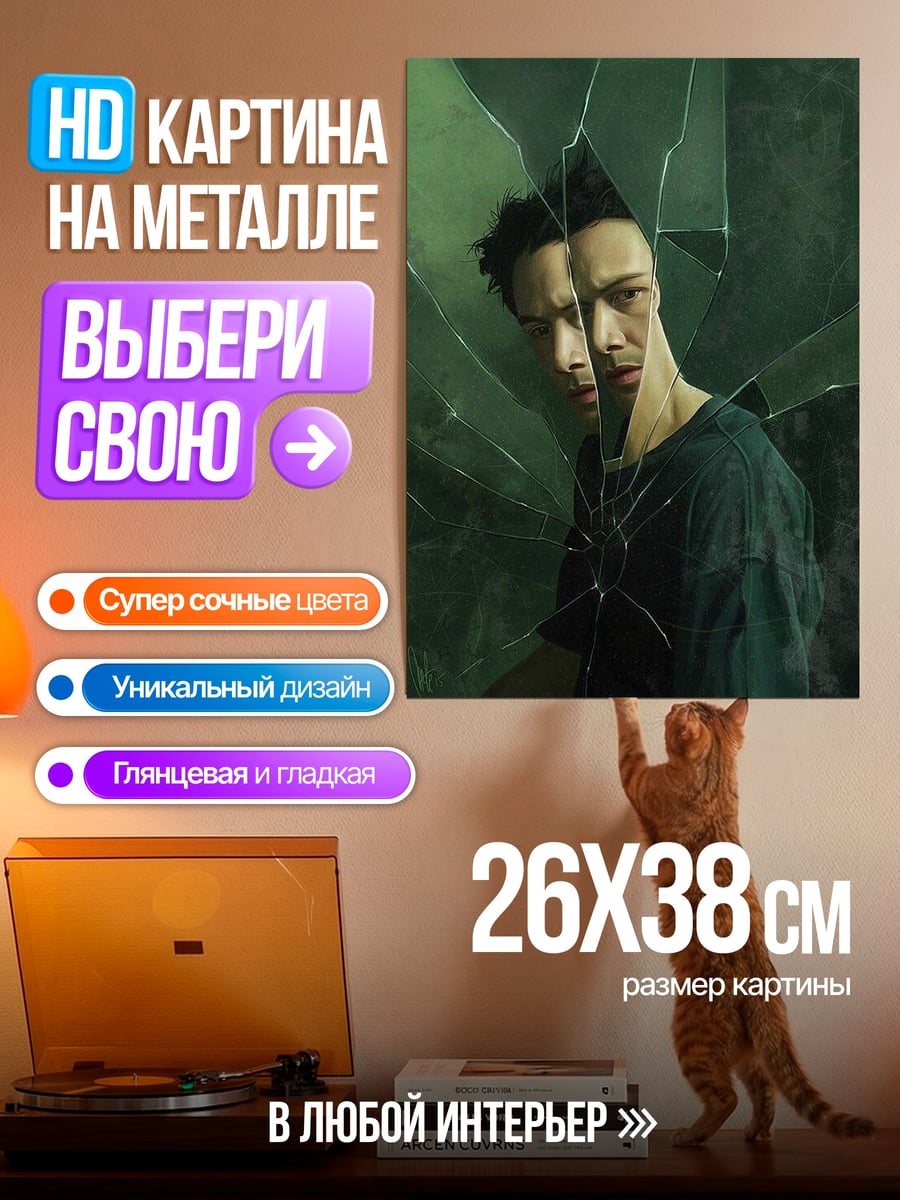 Картина на металле Разбитое отражение