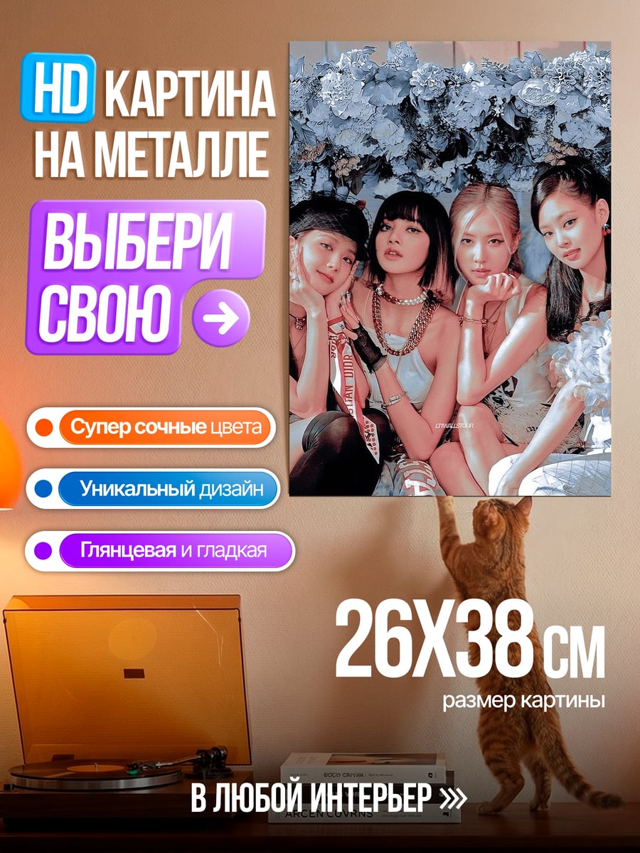 Картина на металле Девушки блэкпинк