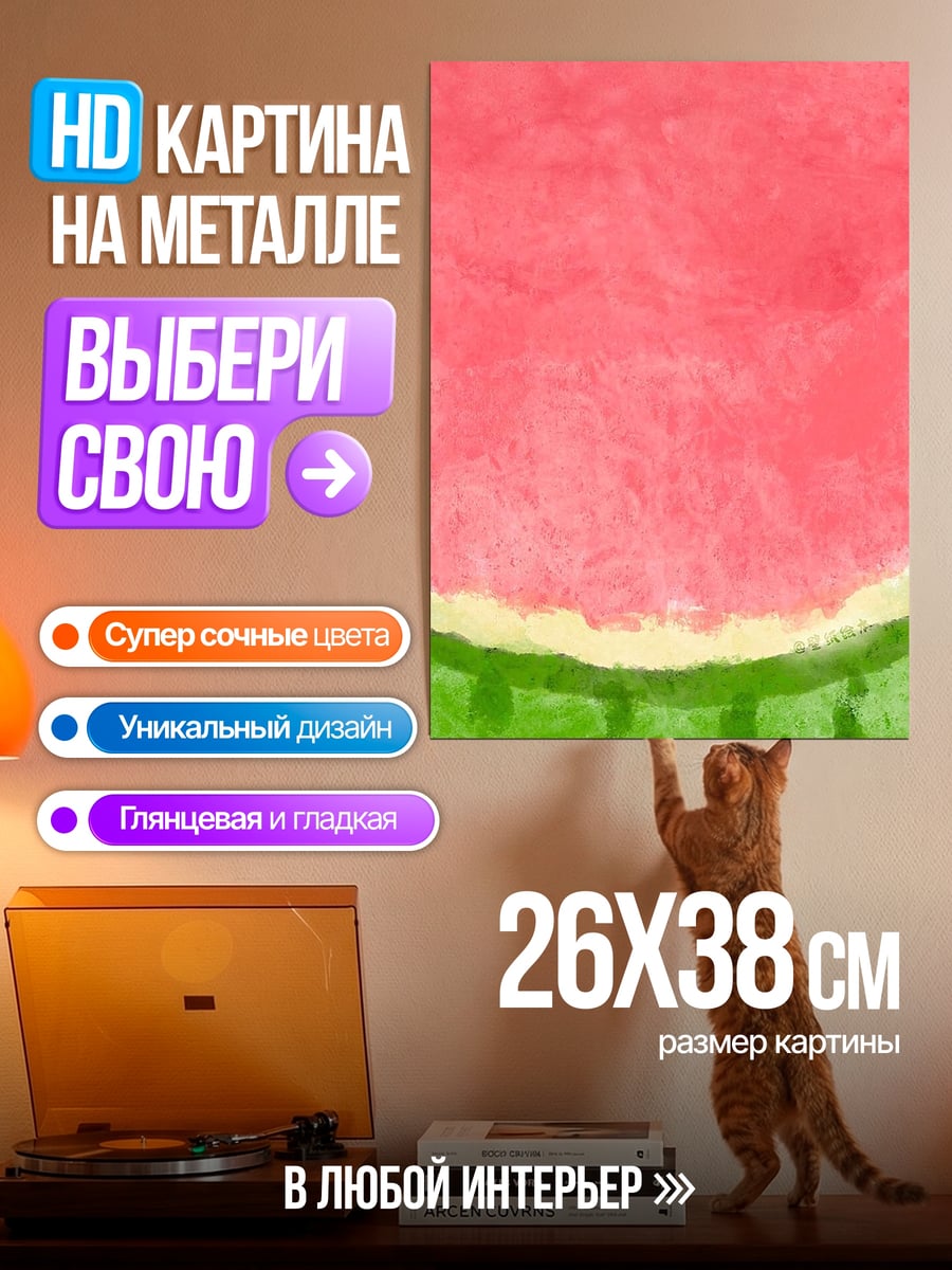 Картина на металле Арбузная долька