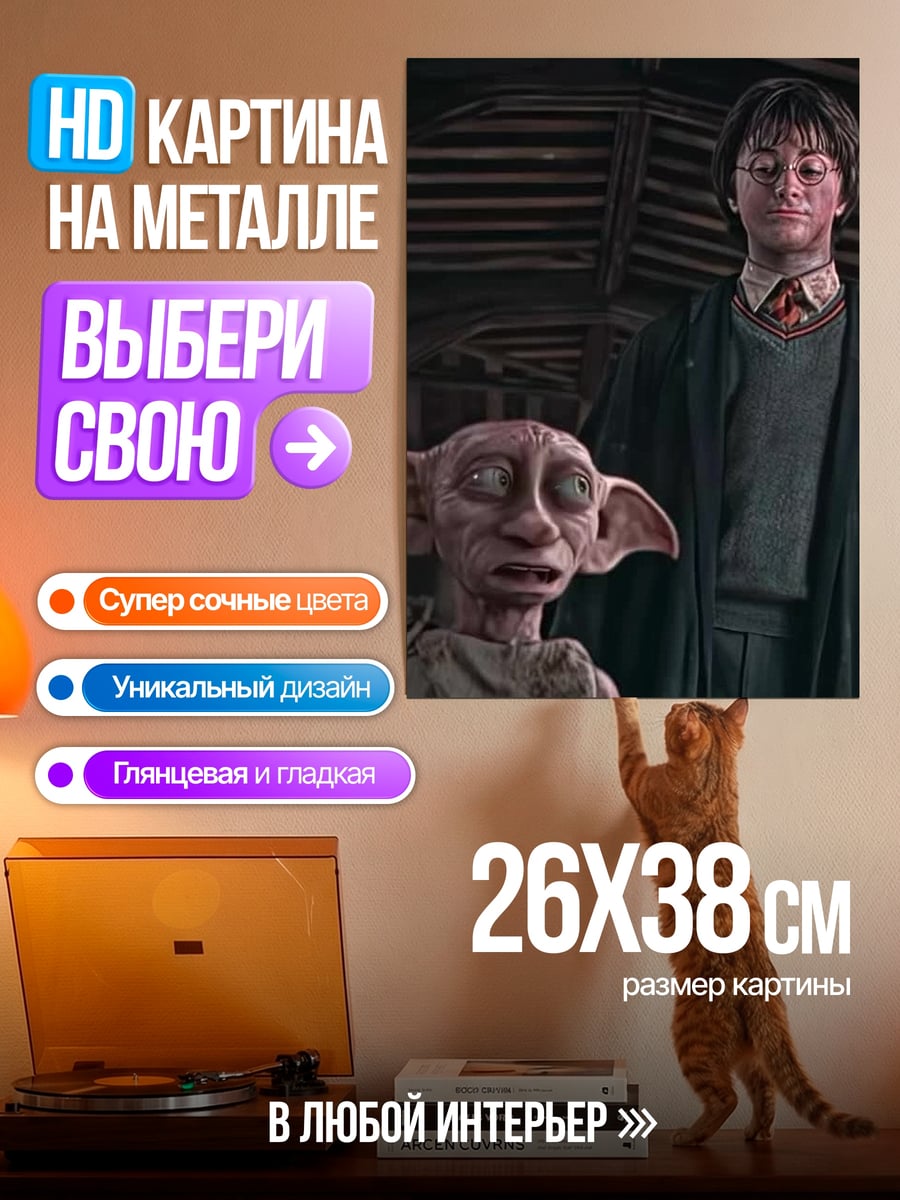 Картина на металле Гарри и Добби