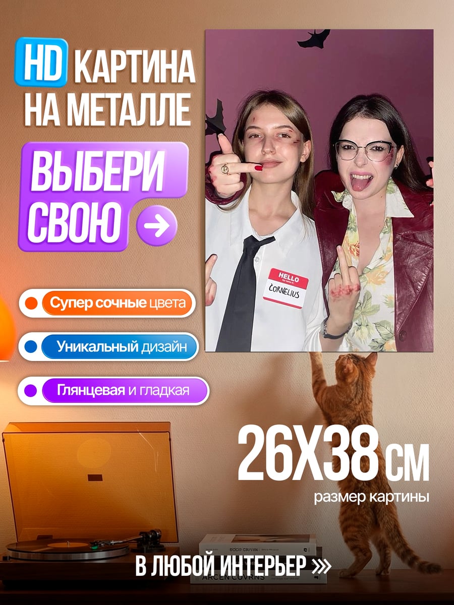 Картина на металле Две девушки