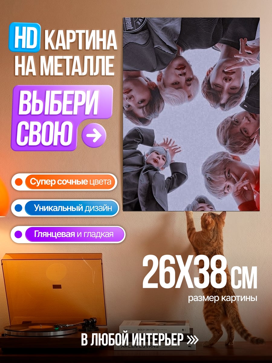 Картина на металле Группа парней