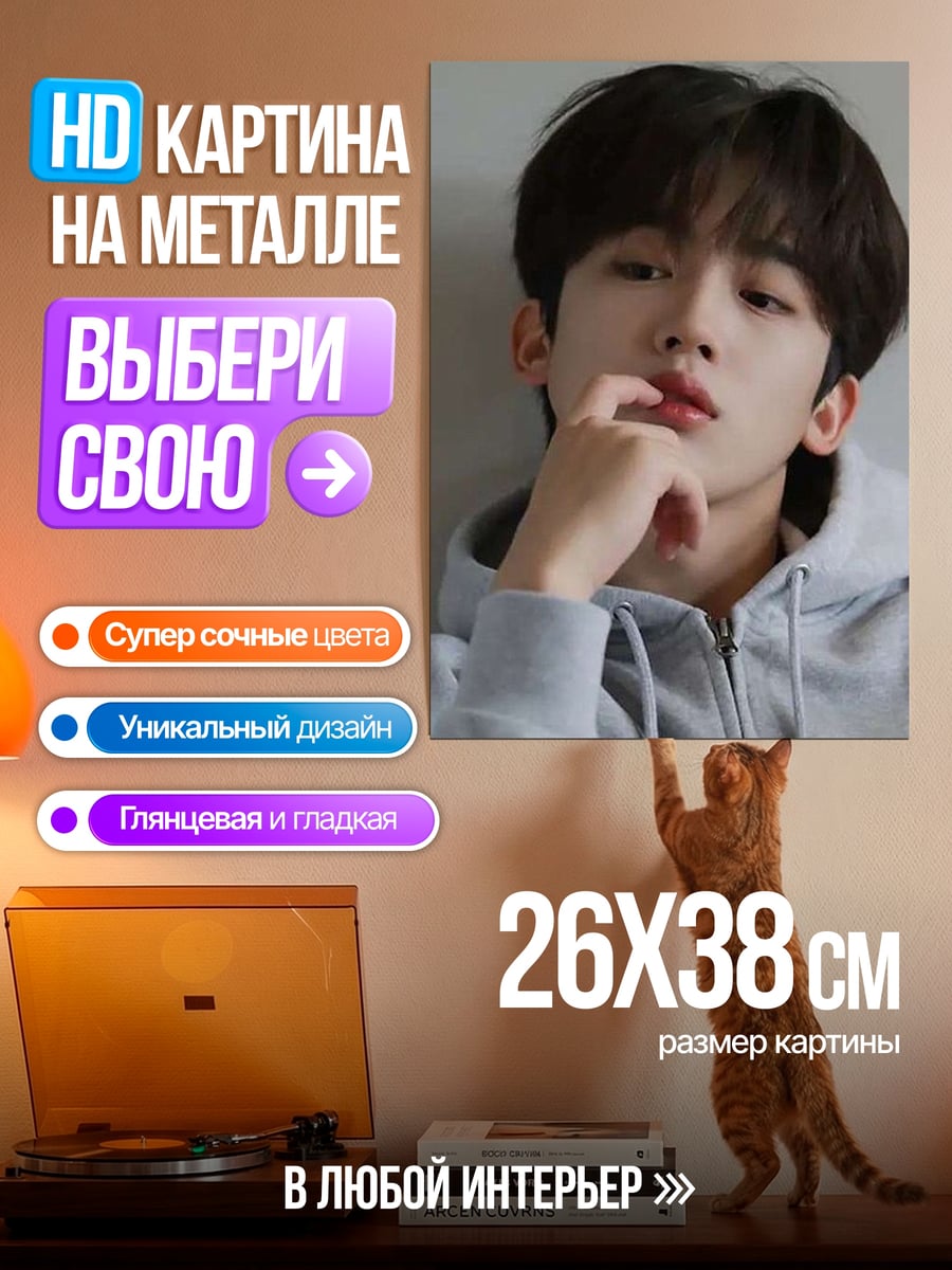 Картина на металле парень в худи