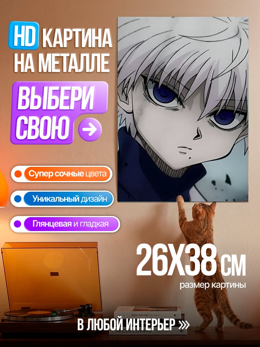 Картина на металле Киллуа Золдик взгляд