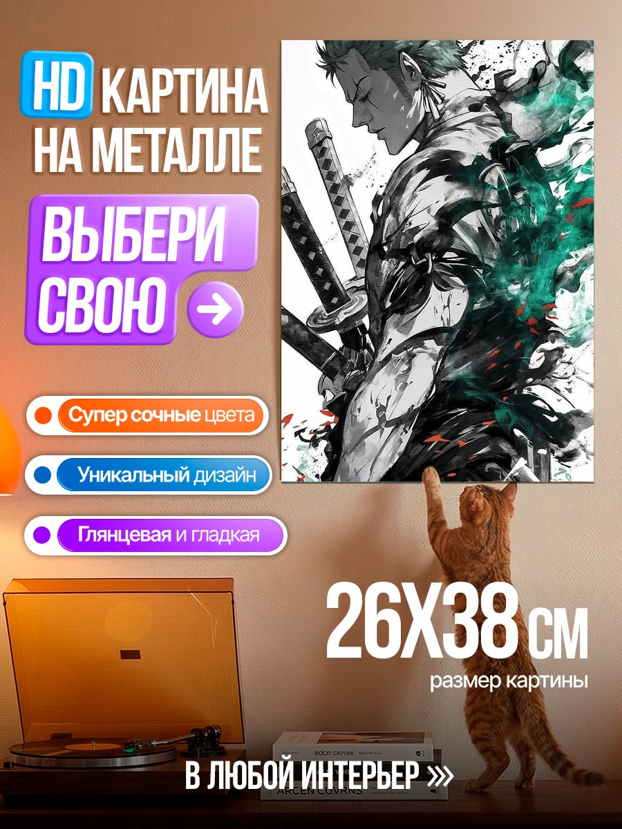 Картина на металле Зоро из Ван Пис