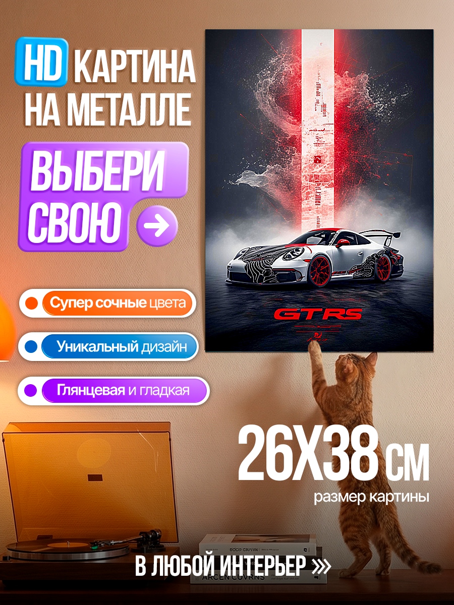 Картина на металле Porsche GTRS