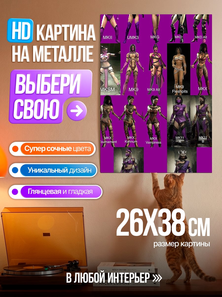 Картина на металле Персонажи Мортал Комбат