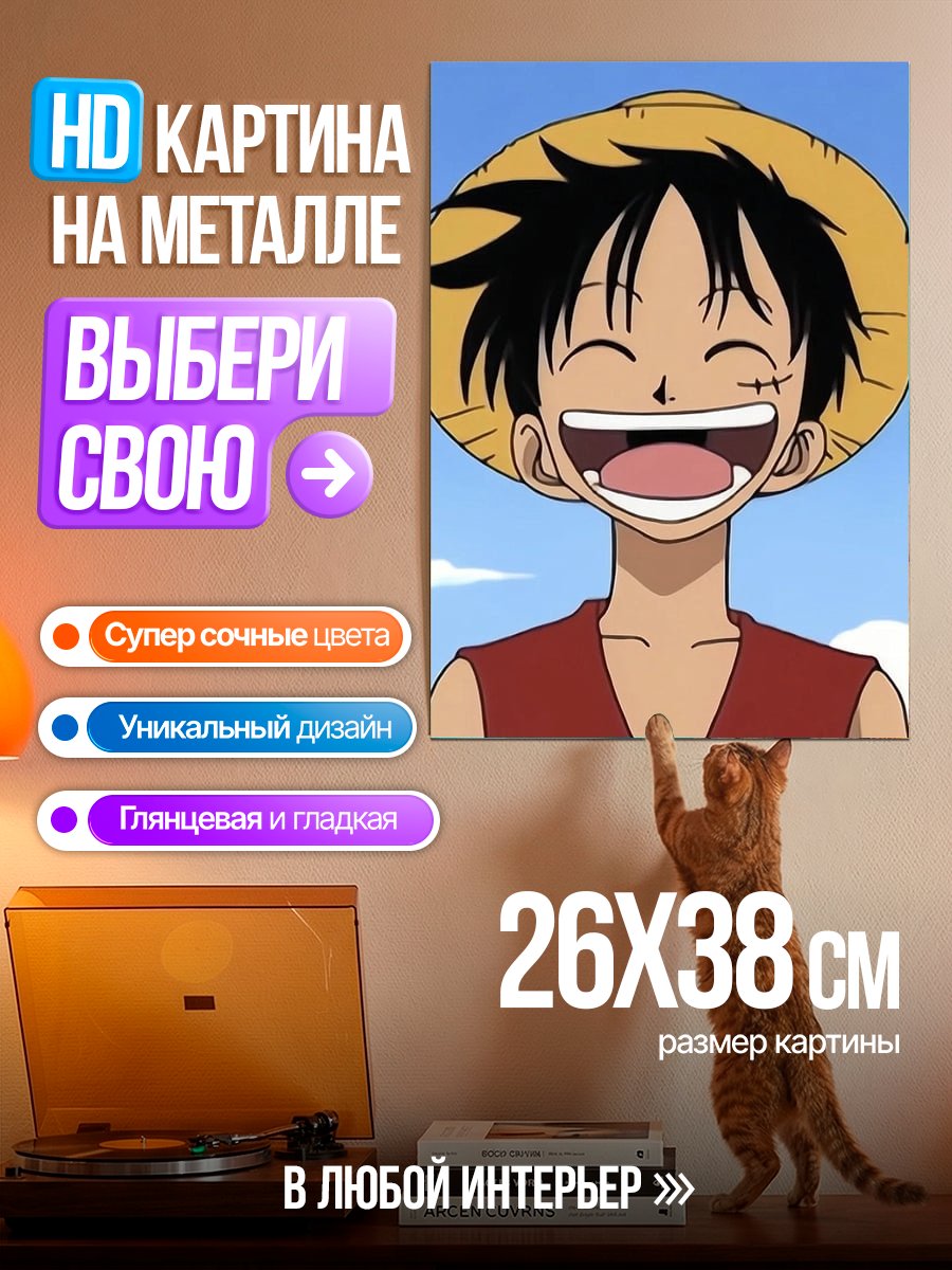 Картина на металле Манки Д Луффи улыбка