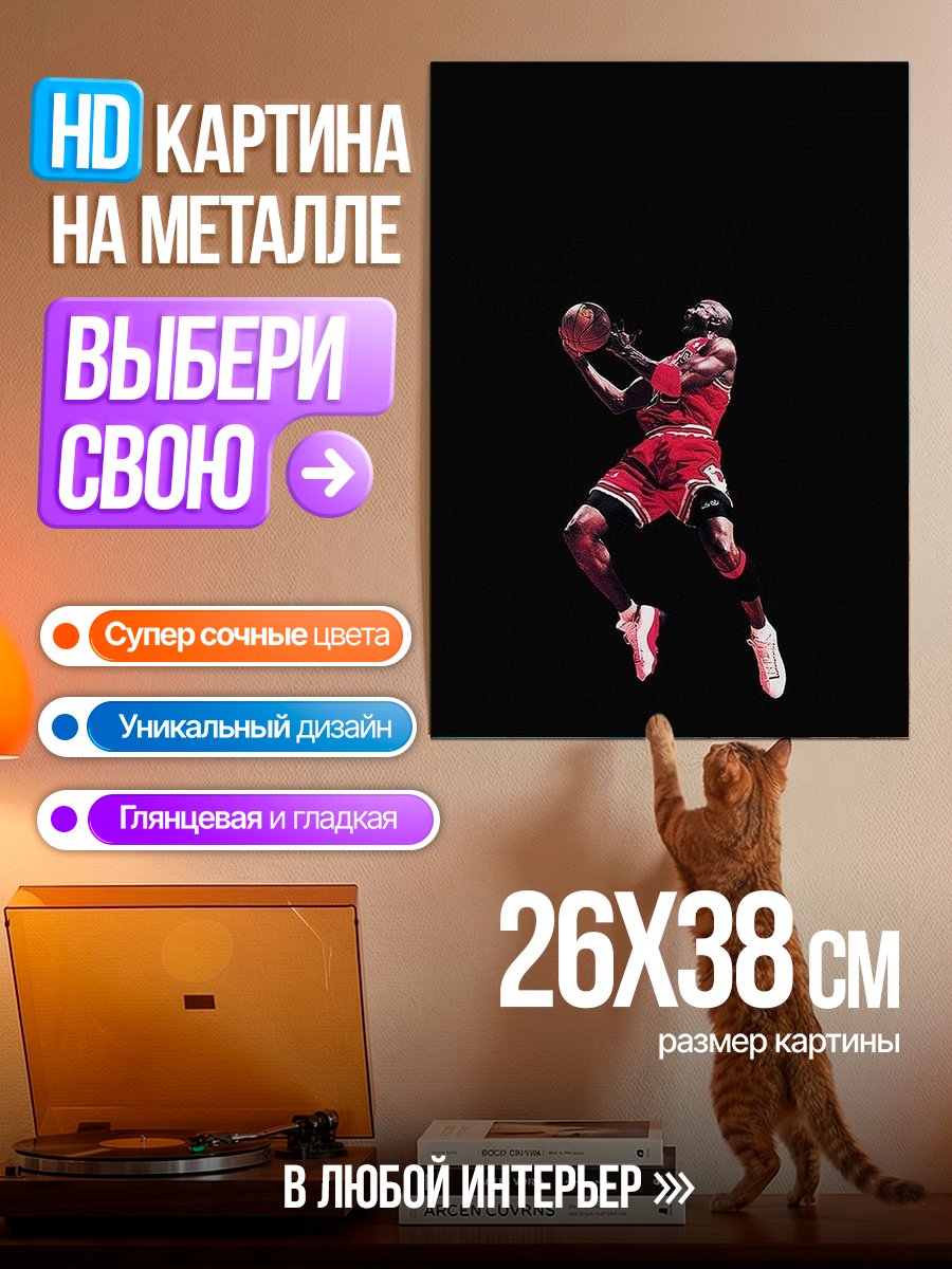 Картина на металле Майкл Джордан в прыжке