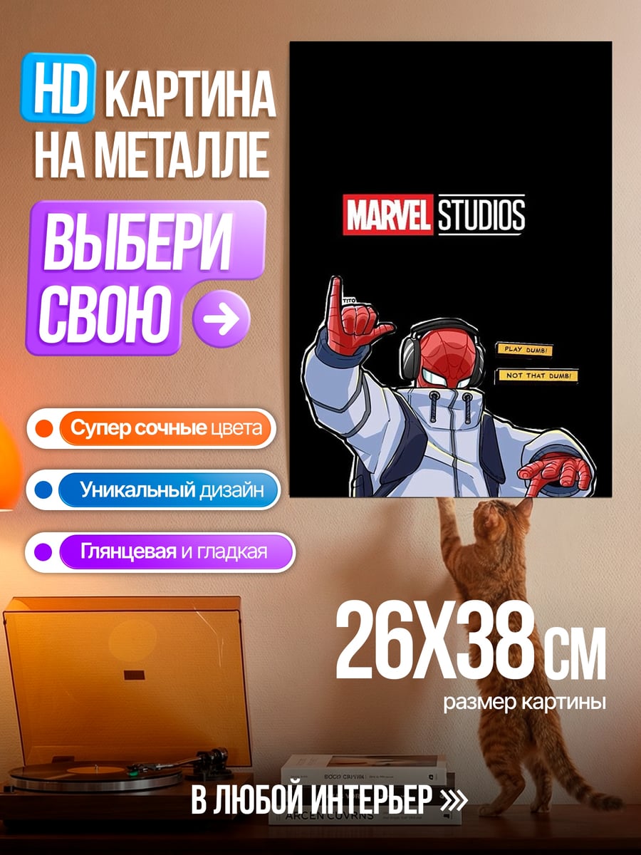 Картина на металле Человек в капюшоне