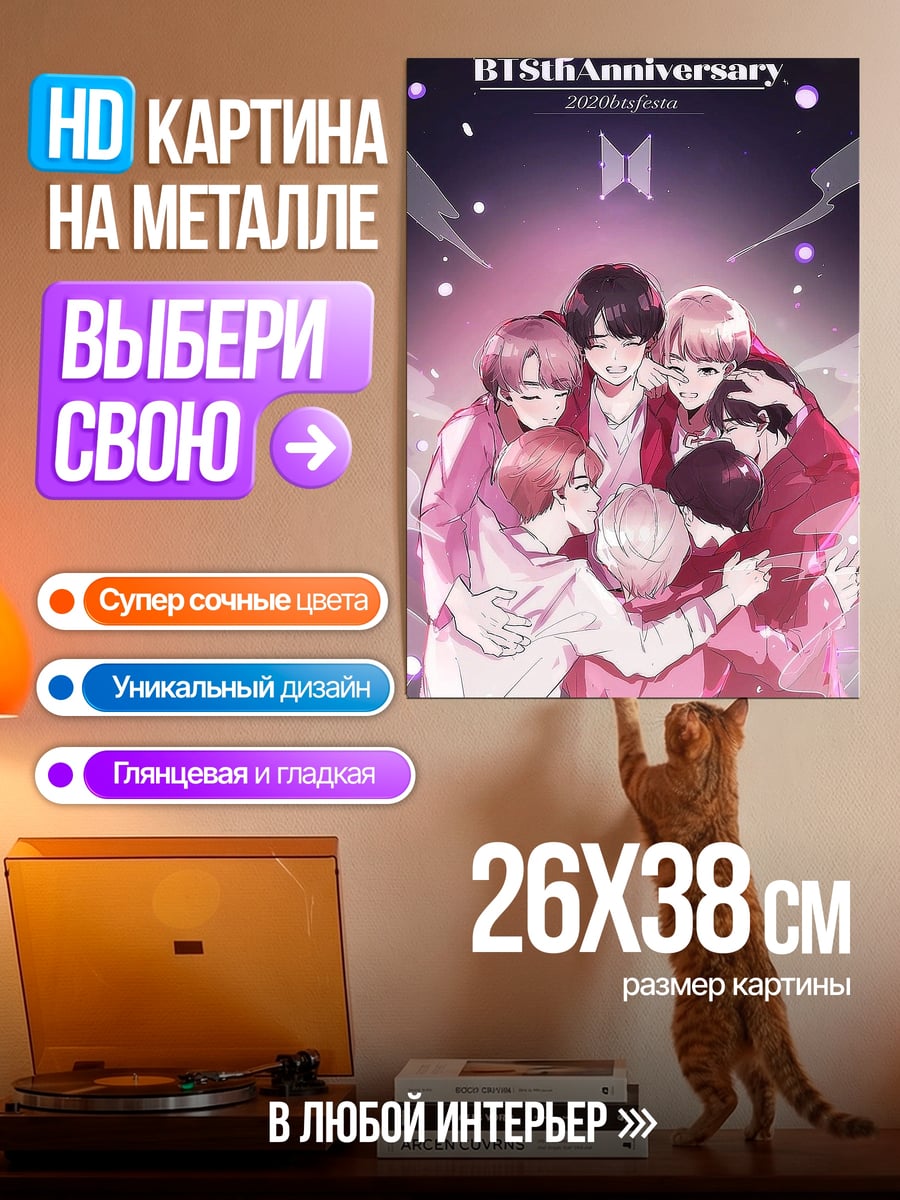 Картина на металле BTS 15 лет