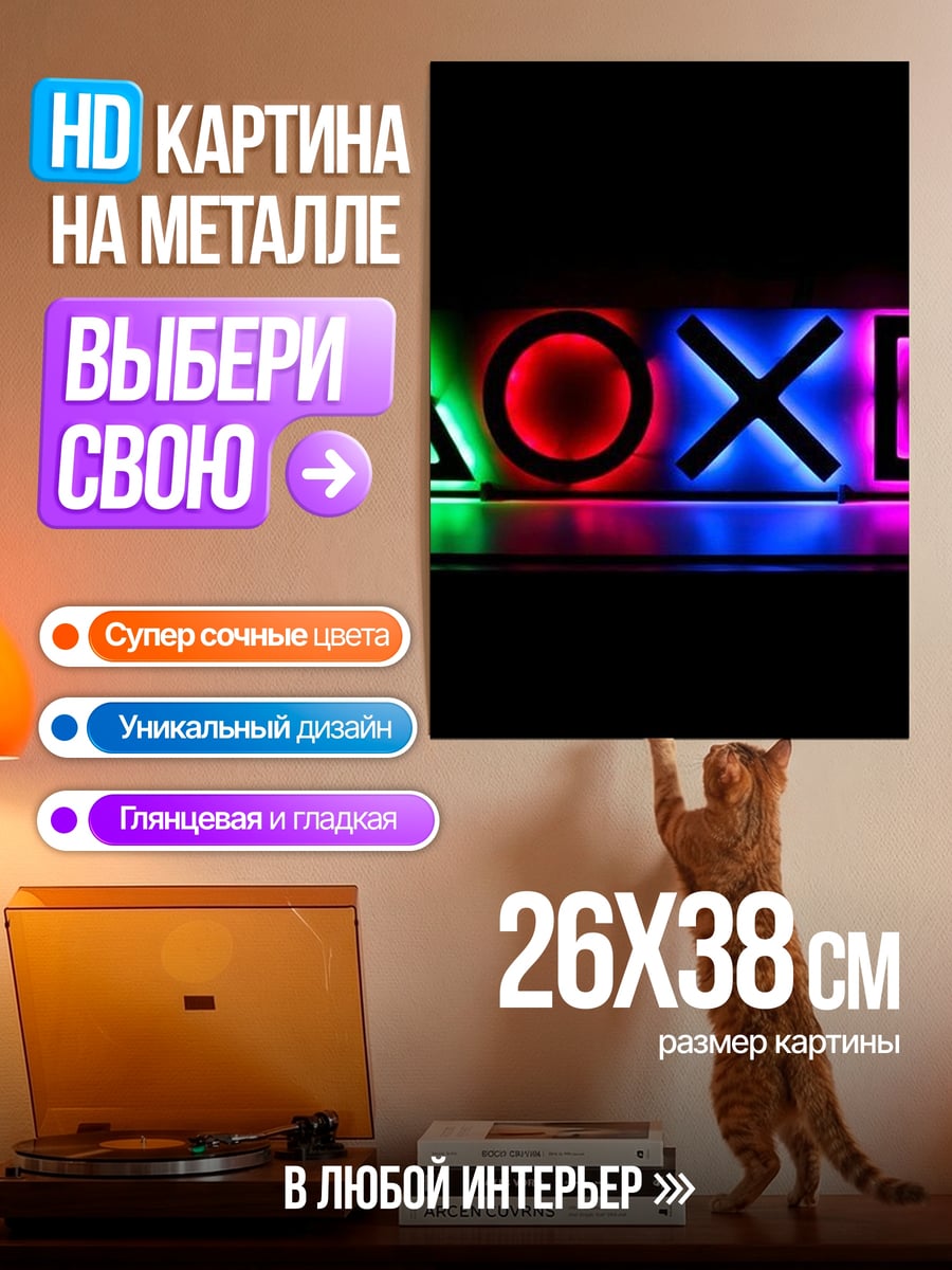 Картина на металле Кнопки PlayStation