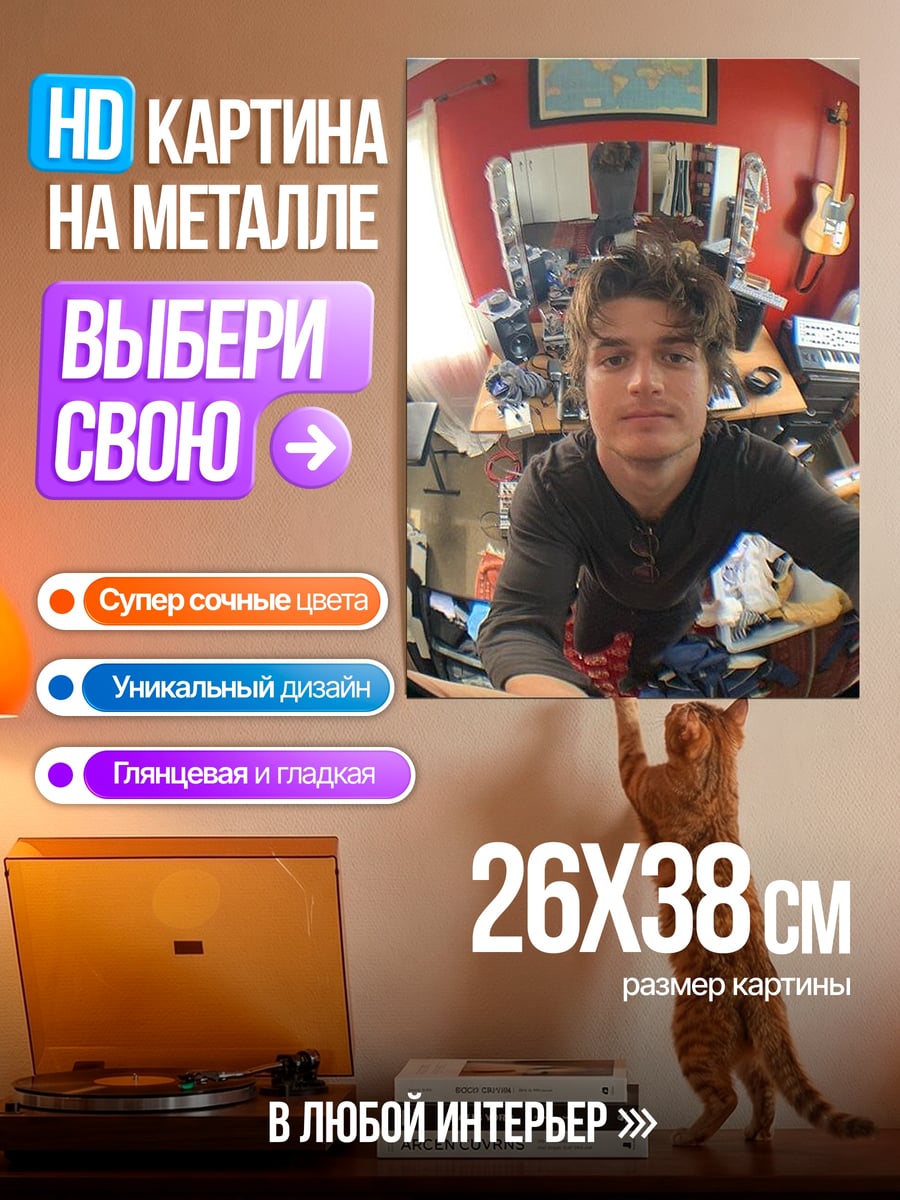 Картина на металле Музыкант в студии