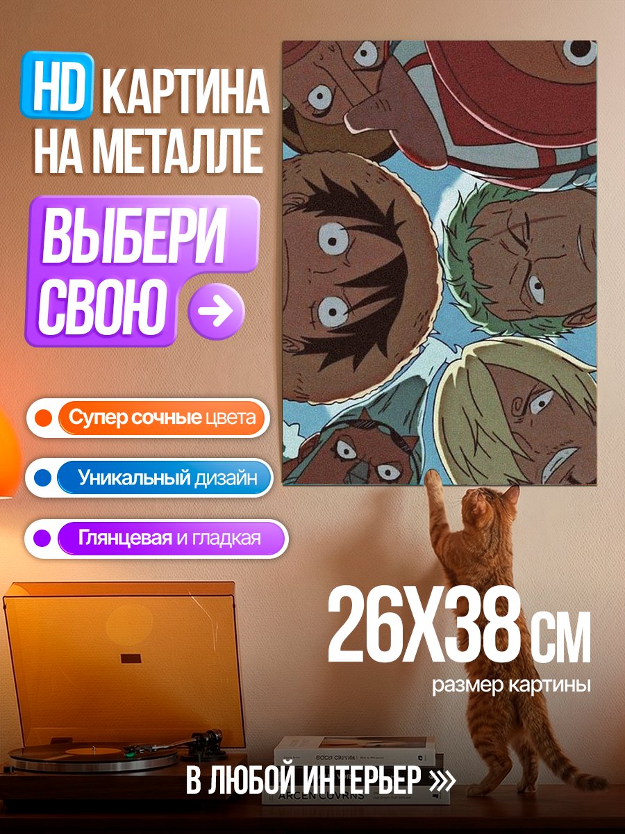 Картина на металле Команда Соломенной Шляпы