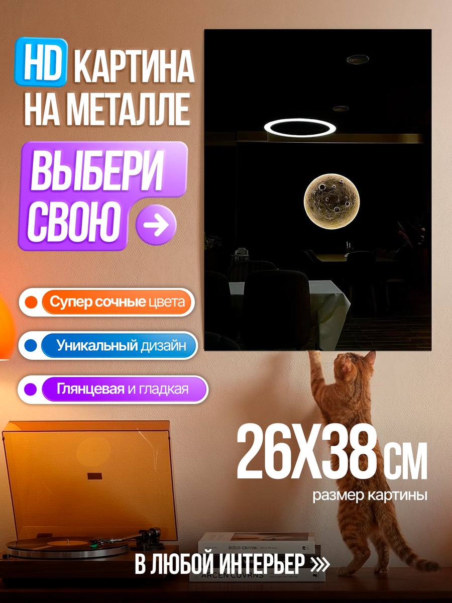 Картина на металле Лунный свет в темноте