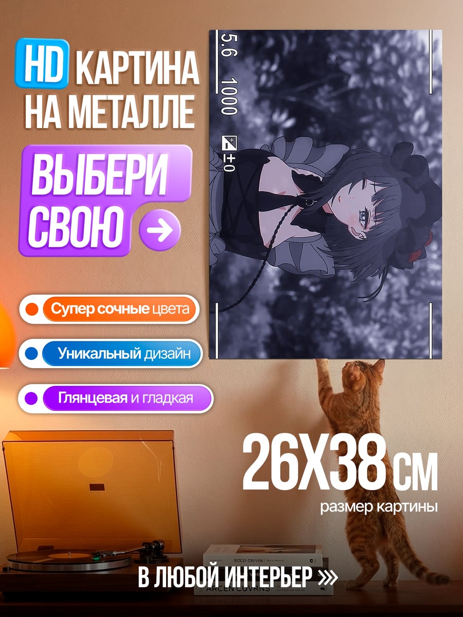 Картина на металле Девушка в камере