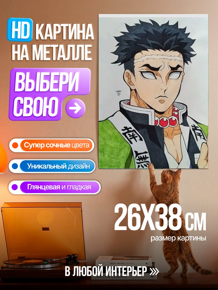 Картина на металле Персонаж Муичиро Токито
