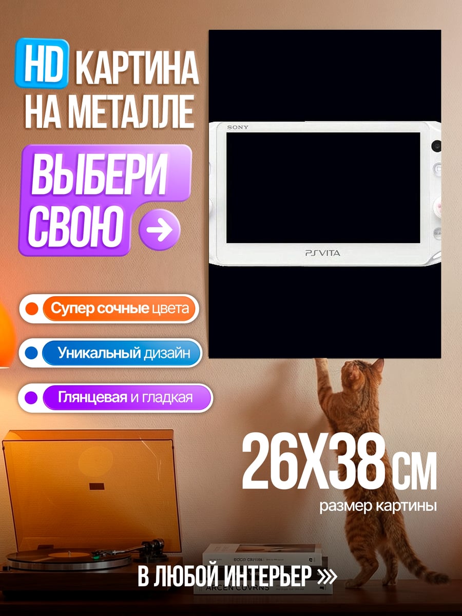 Картина на металле Белая PS Vita