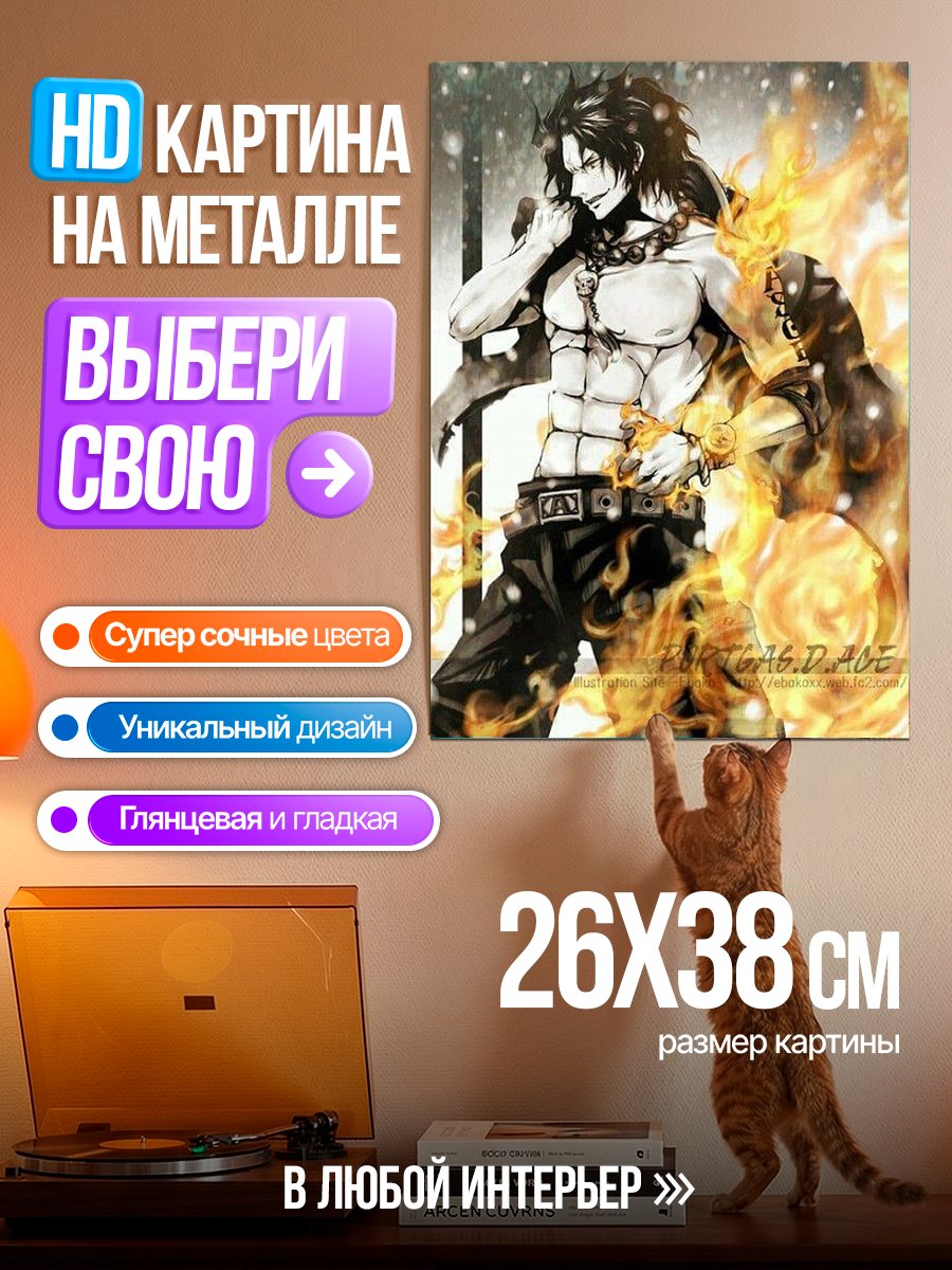 Картина на металле Портрет Портгаса Д. Эйса