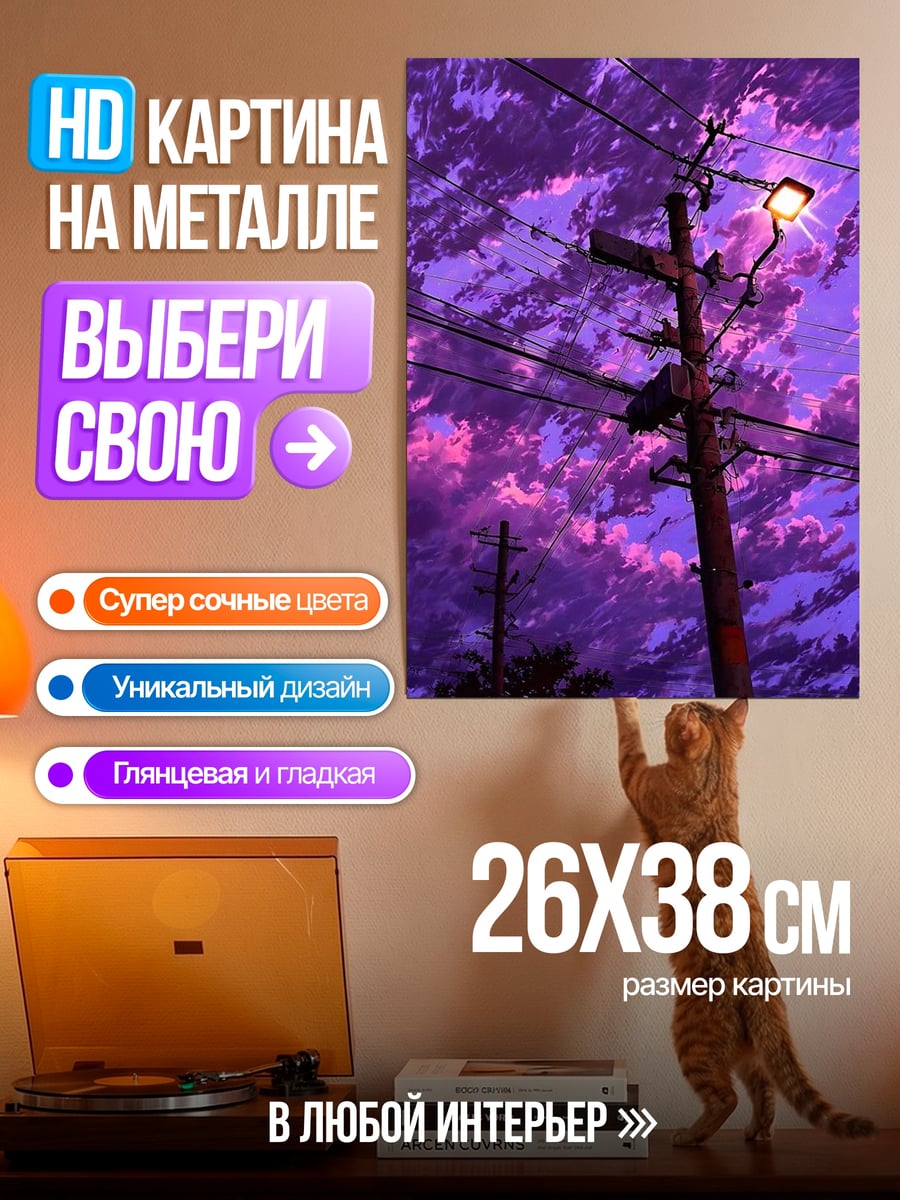 Картина на металле Закатное небо