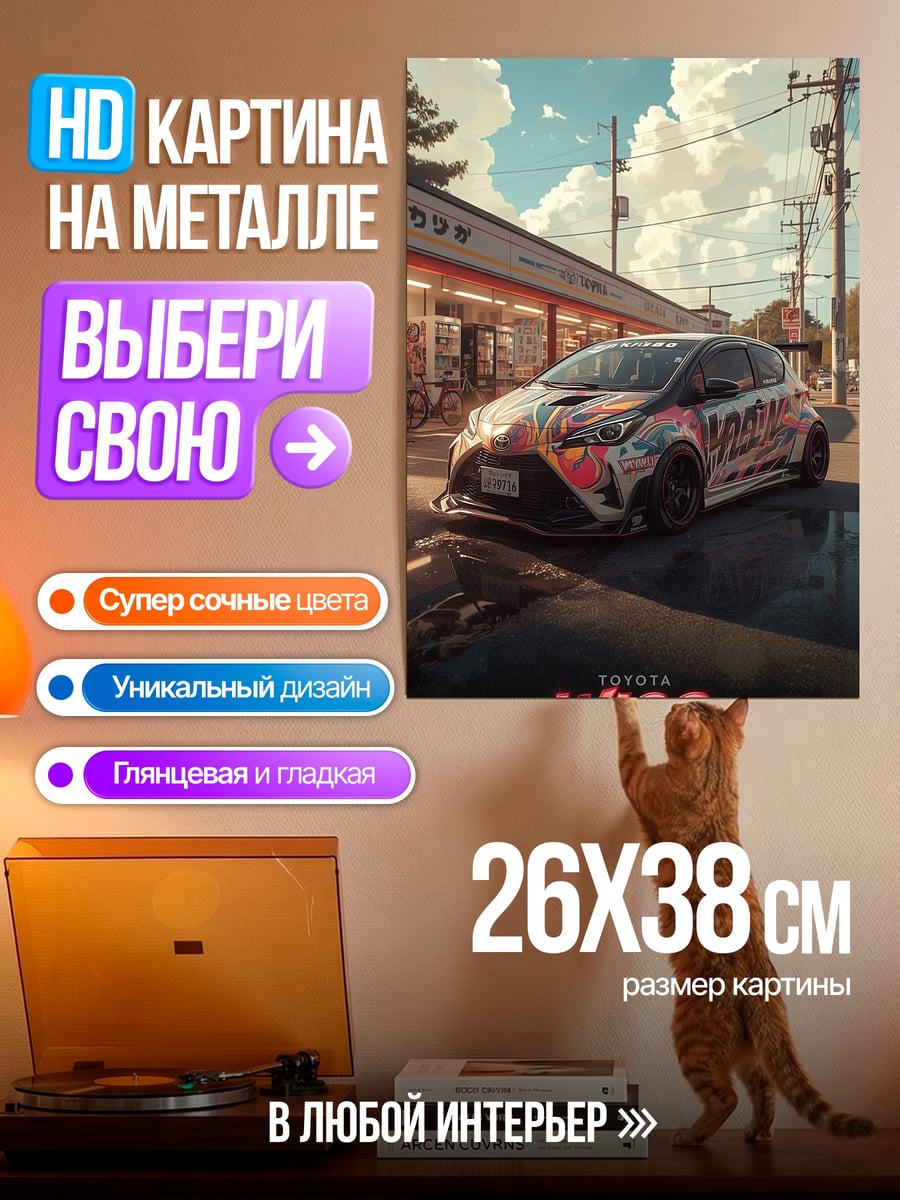 Картина на металле Toyota Wigo Turbo