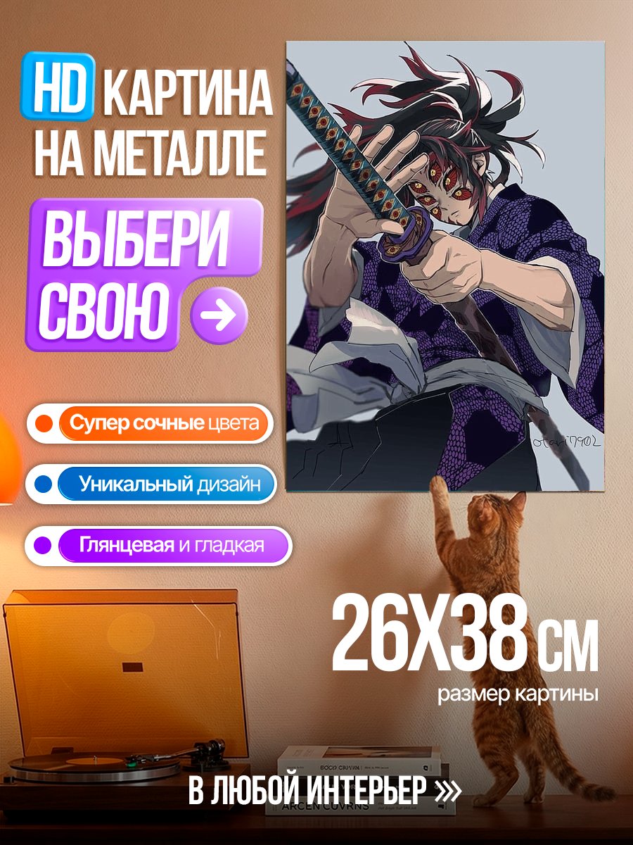 Картина на металле Муген Муичиро Демон Убийца