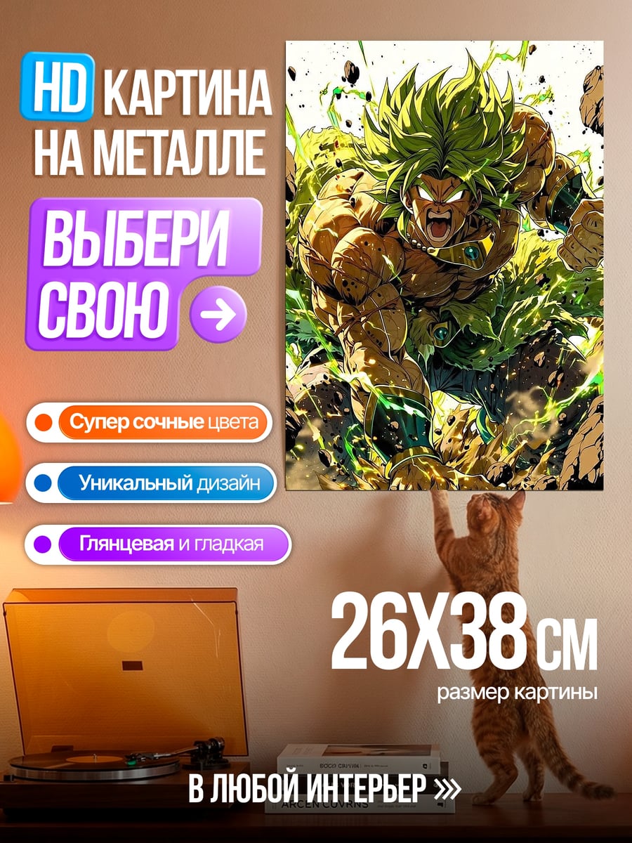 Картина на металле Броли супер сайян