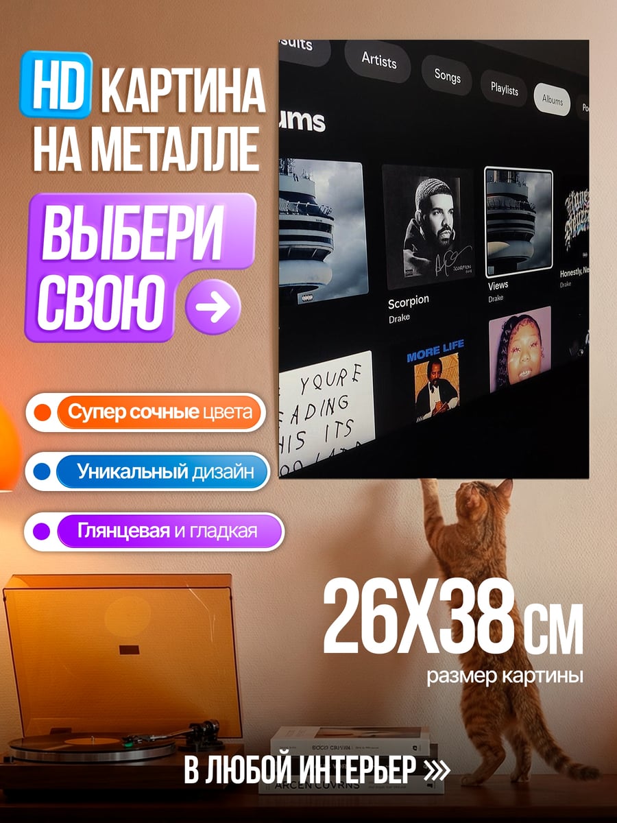 Картина на металле Музыкальные альбомы