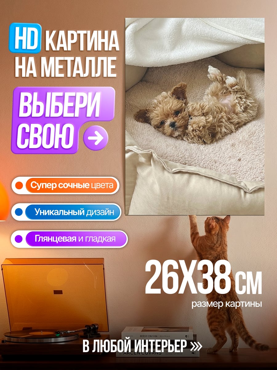 Картина на металле Милый щенок