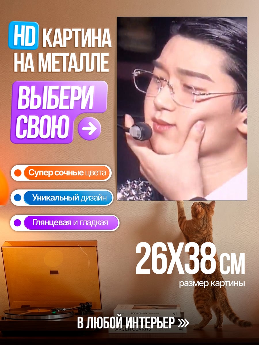 Картина на металле Парниша в очках