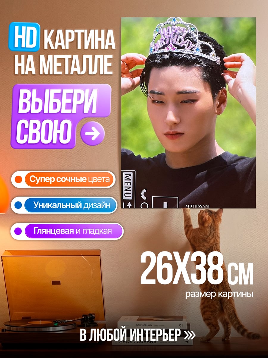 Картина на металле Сан День Рождения тиара