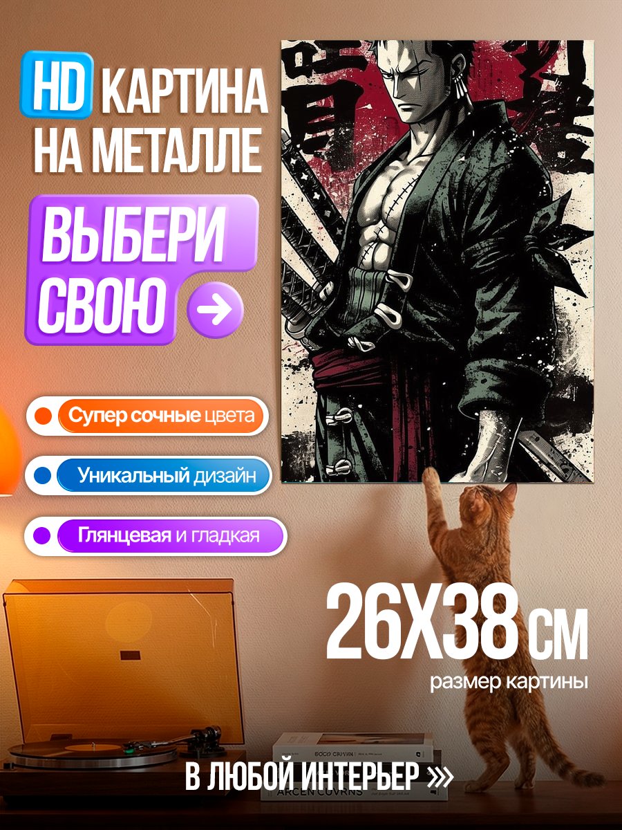 Картина на металле Зоро из Ван Пис
