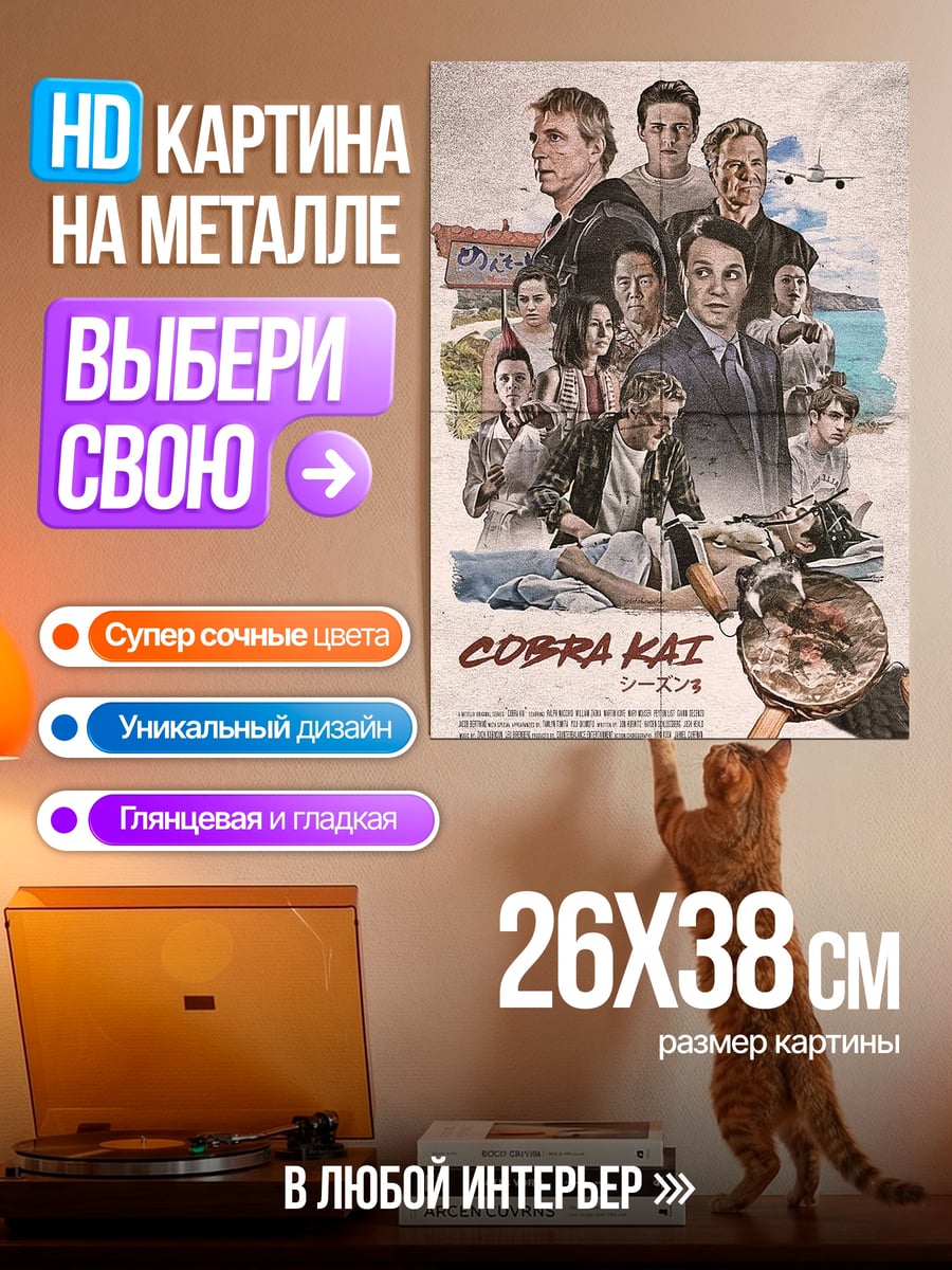 Картина на металле Кобра Кай