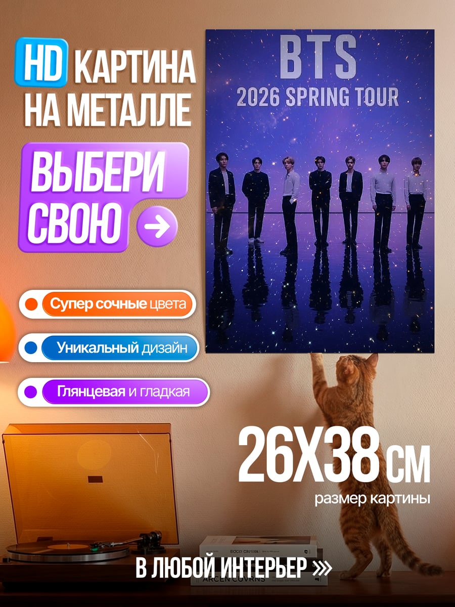 Картина на металле BTS Весенний тур
