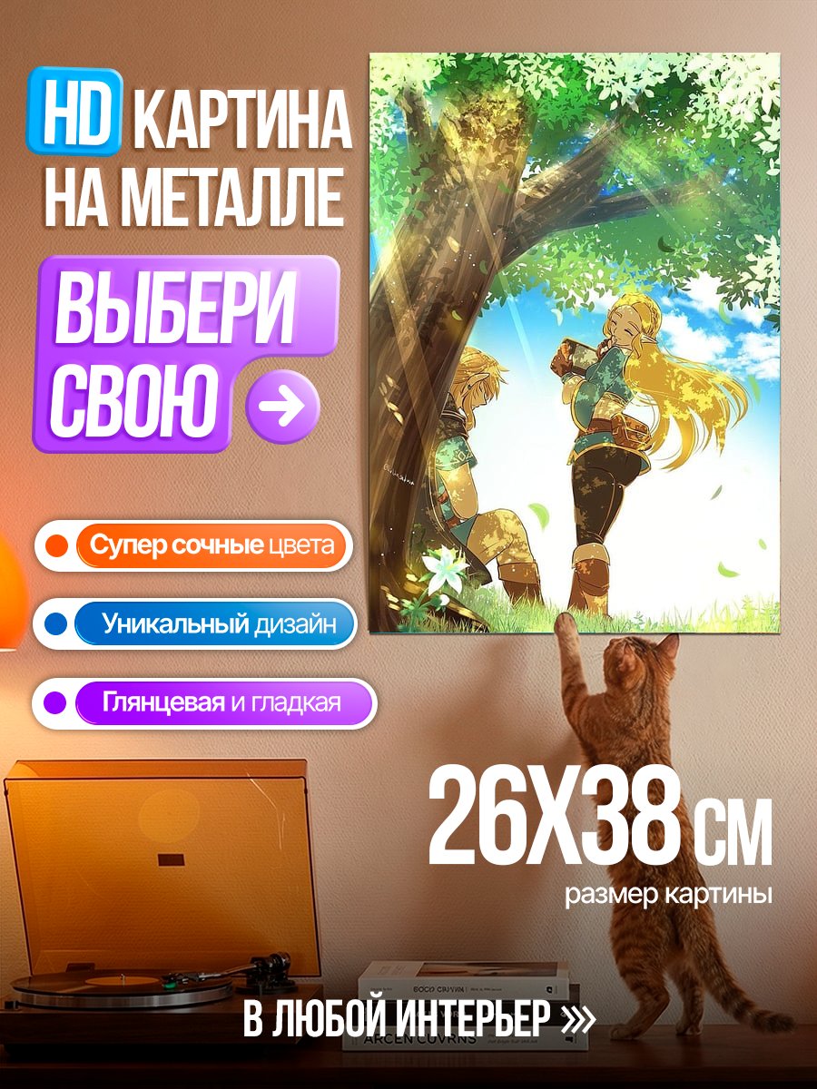 Картина на металле Линк и Зельда