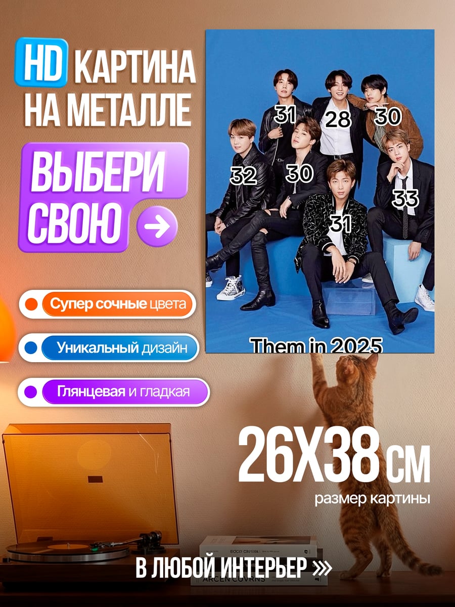 Картина на металле BTS в 2025