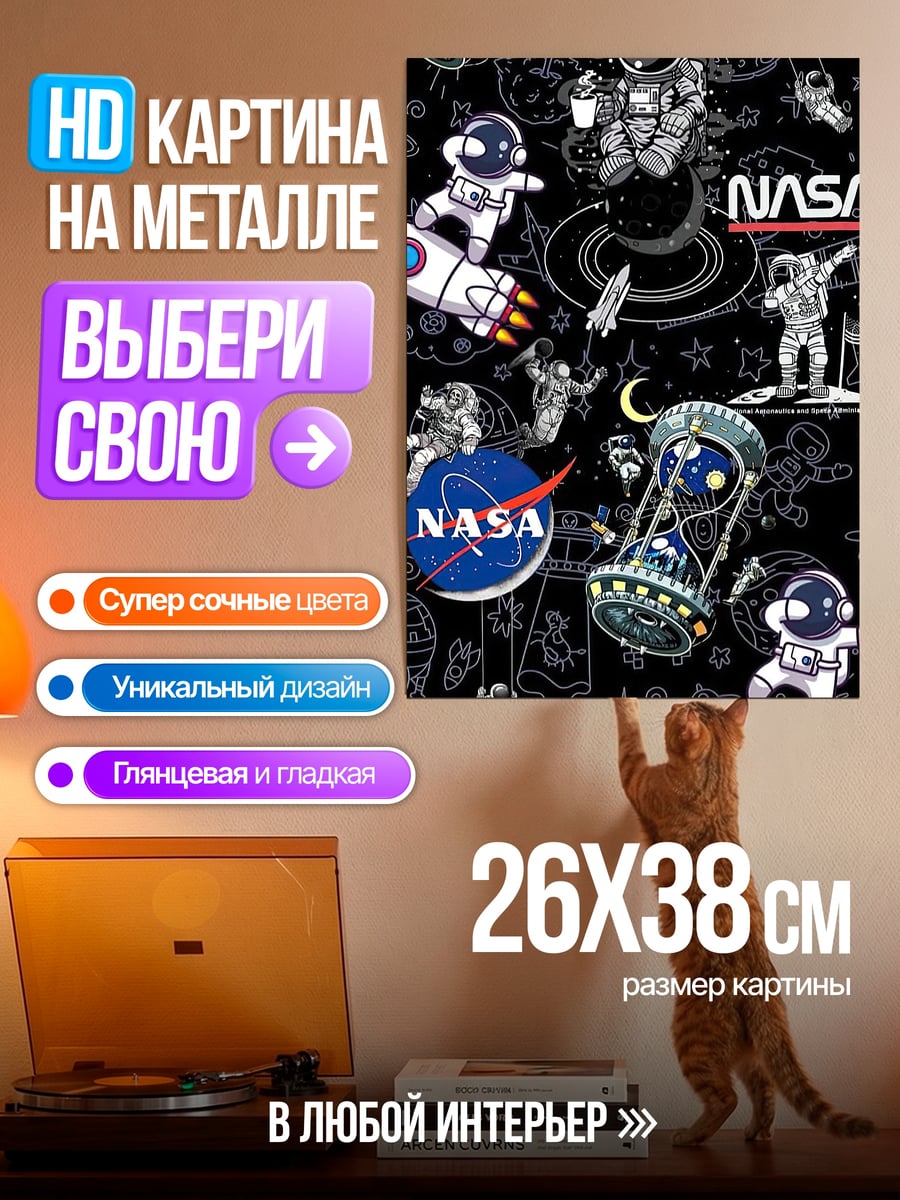 Картина на металле Космонавты NASA