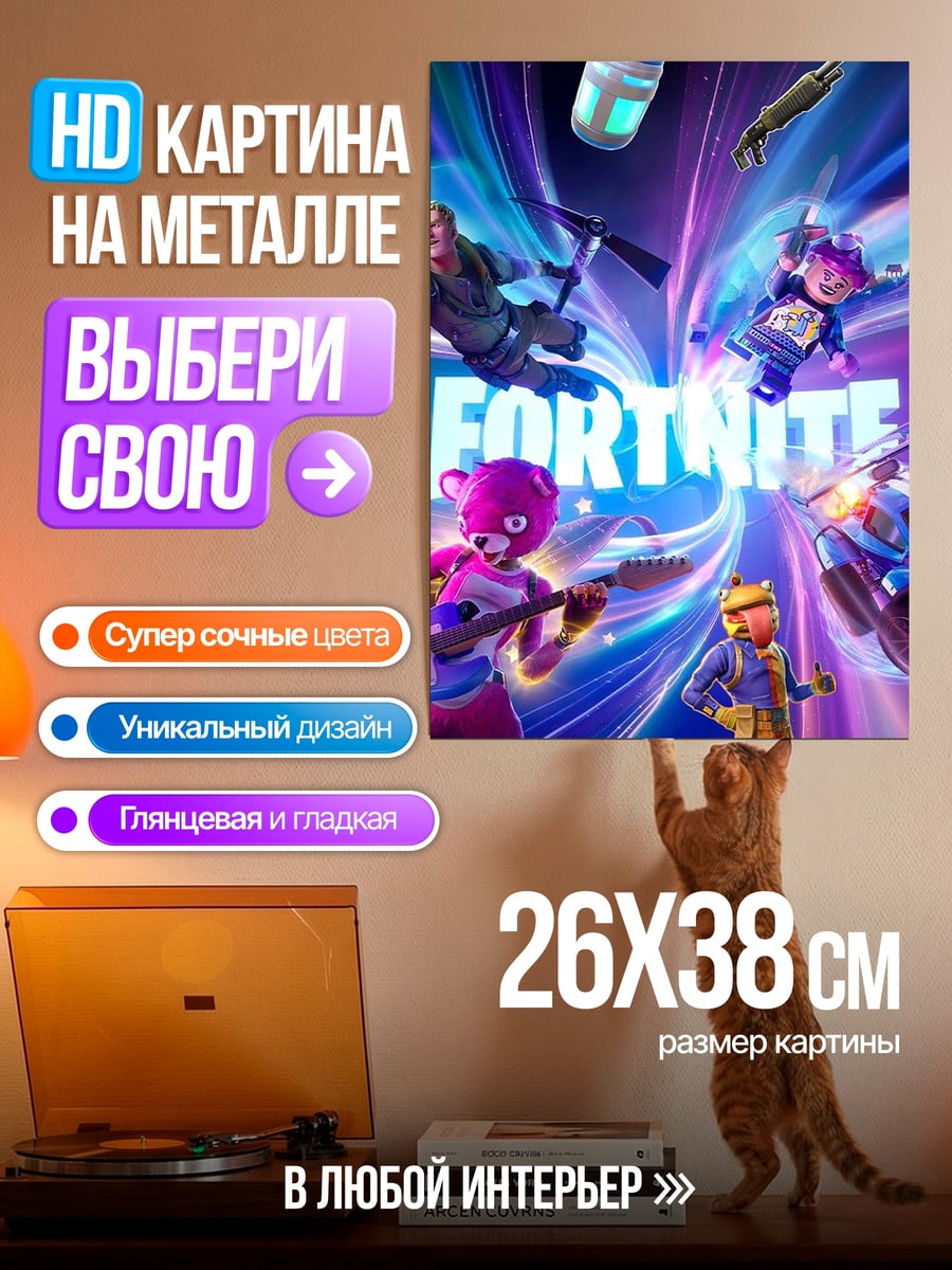 Картина на металле Фортнайт персонажи