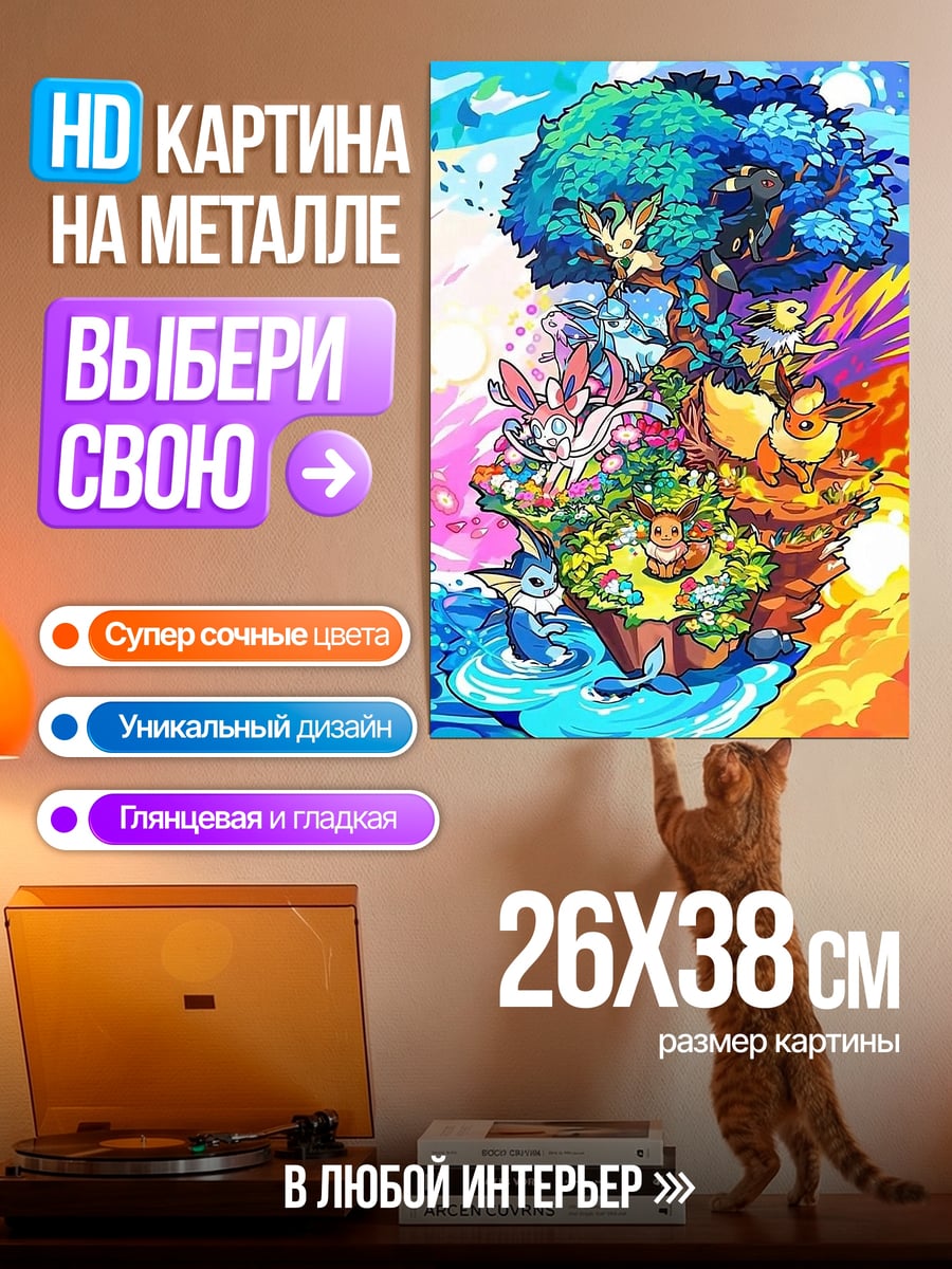 Картина на металле Древо эволюции покемонов